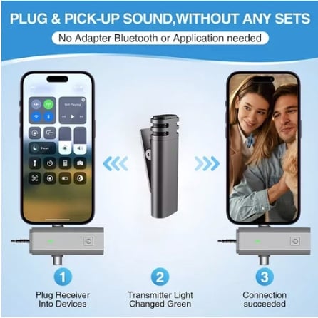 MICRÓFONO RIQUI DE SOLAPA INALÁMBRICO PARA IPHONE, IPAD Y ANDROID - 2