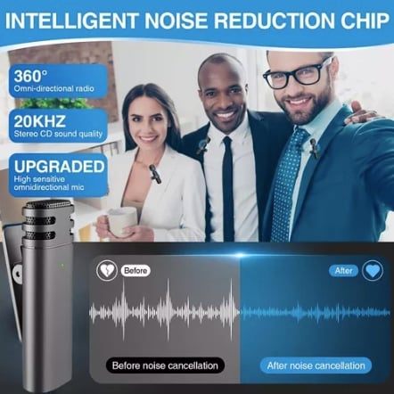 MICRÓFONO RIQUI DE SOLAPA INALÁMBRICO PARA IPHONE, IPAD Y ANDROID - 5
