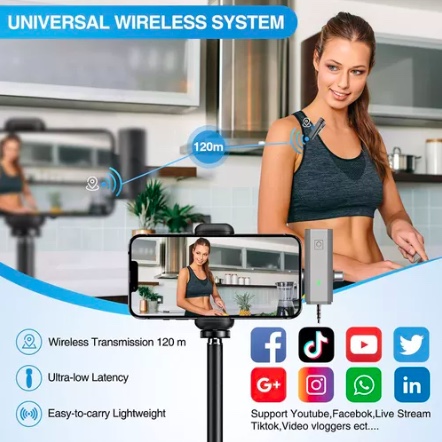 MICRÓFONO RIQUI DE SOLAPA INALÁMBRICO PARA IPHONE, IPAD Y ANDROID - 6