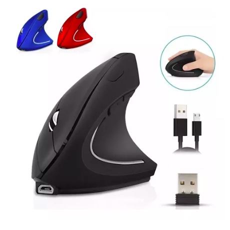 MOUSE INALÁMBRICO RIQUI VERTICAL ERGONÓMICO CARGA USB - 1