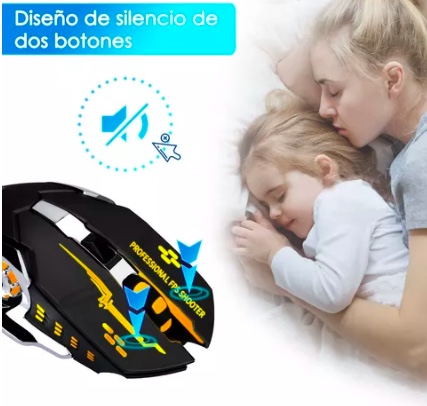 MOUSE INALÁMBRICO RIQUI GAMER SILENCIOSO - 6