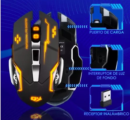 MOUSE INALÁMBRICO RIQUI GAMER SILENCIOSO - 7