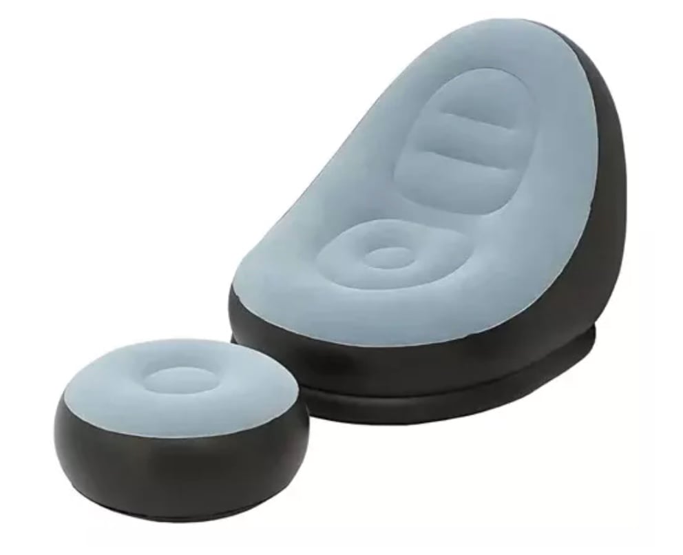 SOFÁ TUMBONA SILLA INFLABLE REPOSA PIES PUFF X L + INFLADOR - 1