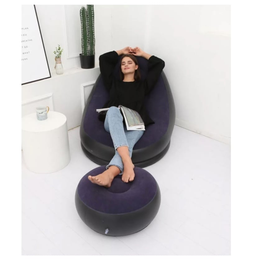 SOFÁ TUMBONA SILLA INFLABLE REPOSA PIES PUFF X L + INFLADOR - 2