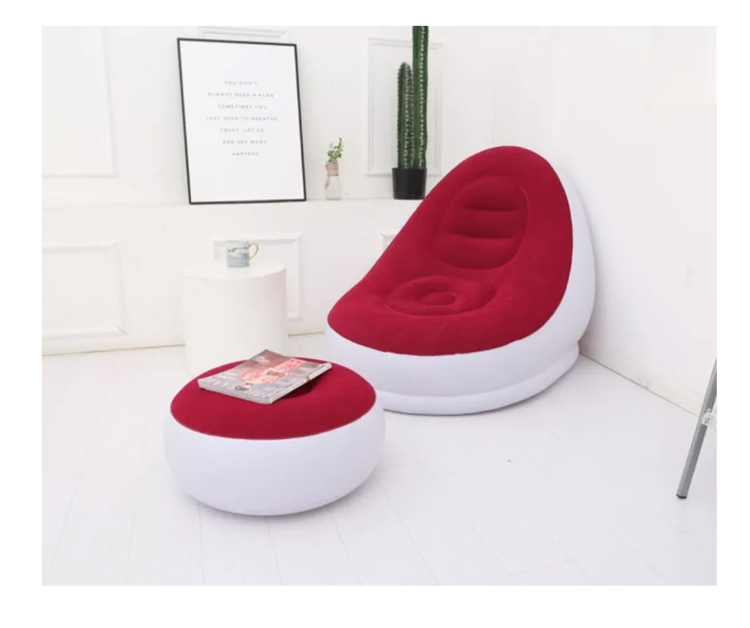 SOFÁ TUMBONA SILLA INFLABLE REPOSA PIES PUFF X L + INFLADOR - 5
