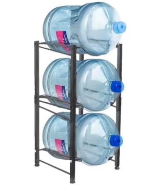 ESTANTE ORGANIZADOR RIQUI RACK 3 BOTELLONES AGUA 20L NEGRO - 1