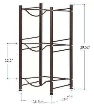 ESTANTE ORGANIZADOR RIQUI RACK 3 BOTELLONES AGUA 20L NEGRO - 3
