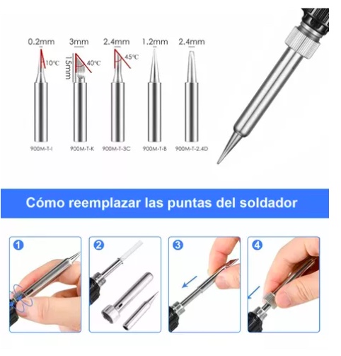 KIT RIQUI ELECTRICO CAUTÍN 220V 60W REGULABLE 5 PUNTAS 15 PCS - 7