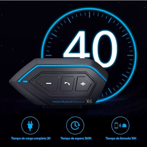 AUDÍFONOS PARA CASCO DE MOTOS RIQUI BLUETOOTH IMPERMEABLES - 3