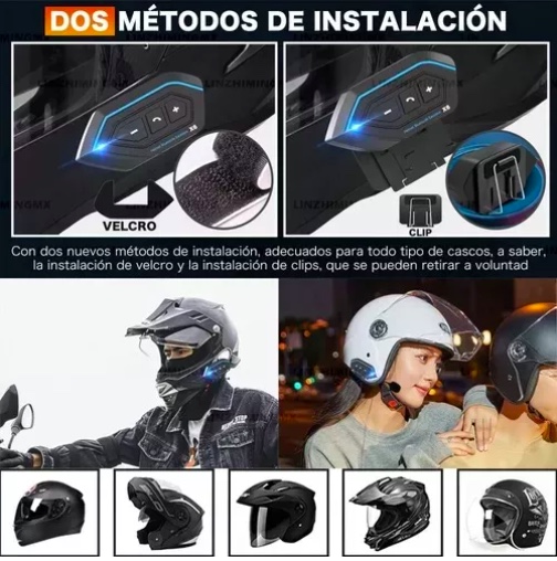AUDÍFONOS PARA CASCO DE MOTOS RIQUI BLUETOOTH IMPERMEABLES - 5