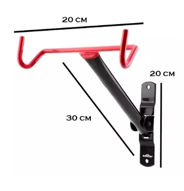 SOPORTE HORIZONTAL ROJO Y NEGRO DE PARED PARA BICICLETA/Z16 - 5