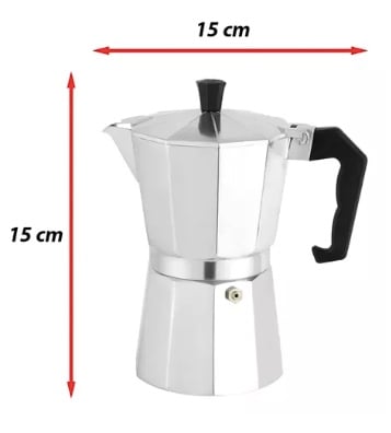 CAFETERA ITALIANA PARA 3 TAZAS ALUMINIO - 5