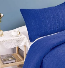 CUBRECAMA QUILT COBERTOR KING AZUL - 3