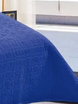 CUBRECAMA QUILT COBERTOR KING AZUL - 4