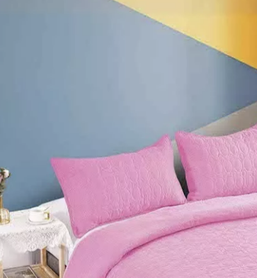 CUBRECAMA QUILT COBERTOR KING ROSADO - 2