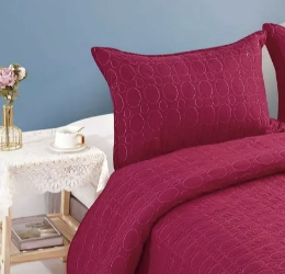 CUBRECAMA QUILT 2 PLAZAS LISO. ROJO - 3