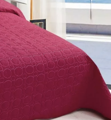 CUBRECAMA QUILT 2 PLAZAS LISO. ROJO - 4