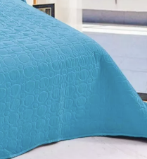 CUBRECAMA QUILT 2 PLAZAS LISO. TURQUESA - 4
