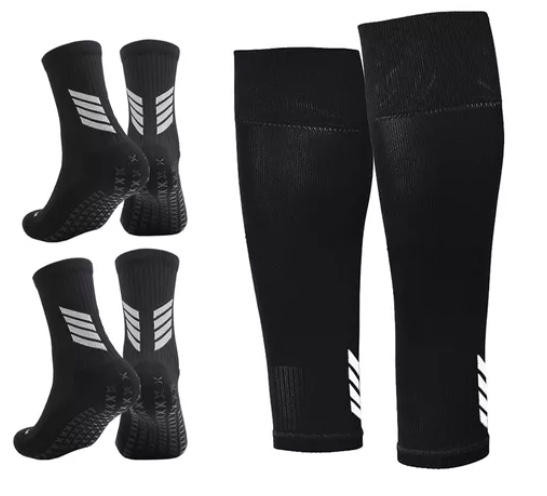PACK 2 CALCETINES UNISEX RIQUI NEGRO MEDIAS FUTBOL ANTIDESLIZANTE - 1