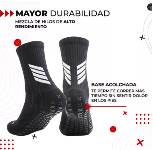 PACK 2 CALCETINES UNISEX RIQUI NEGRO MEDIAS FUTBOL ANTIDESLIZANTE - 4