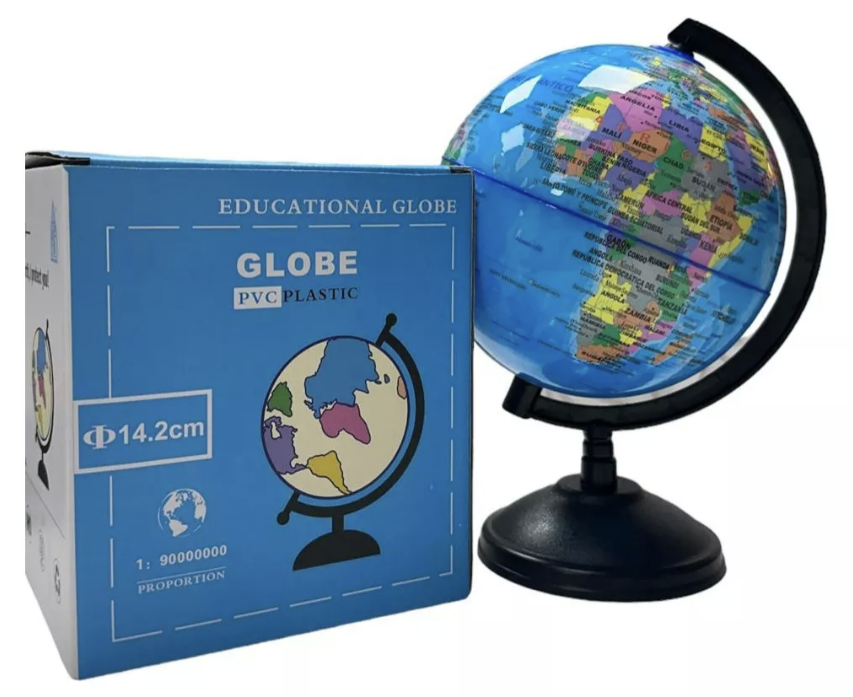 GLOBO TERRAQUEO GIRATORIO CON BASE 14.2CM - 1