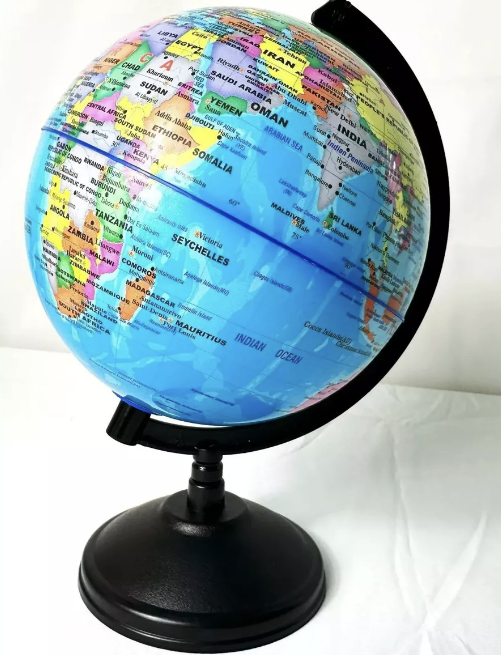 GLOBO TERRAQUEO GIRATORIO CON BASE 14.2CM - 2
