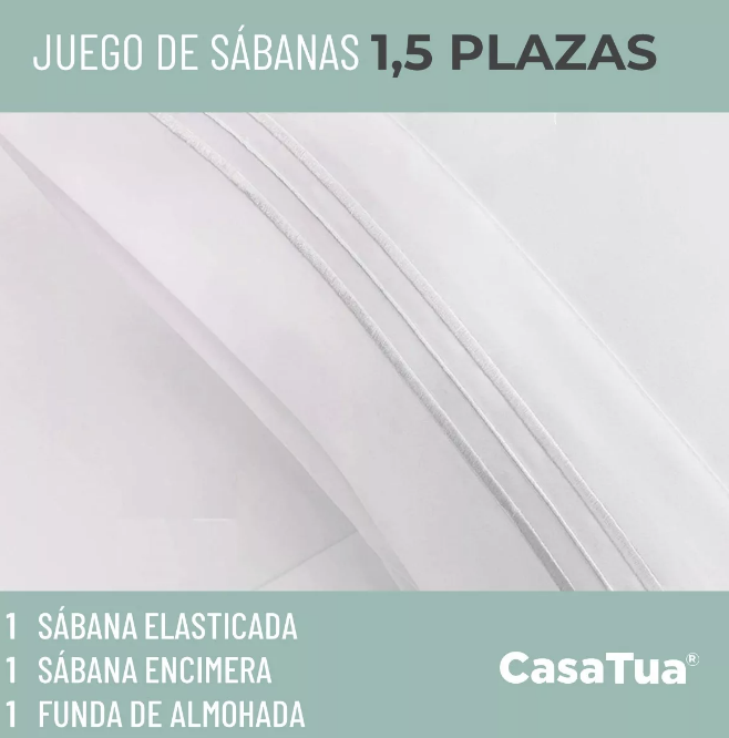 SABANA 1800 1,5 PLAZA ULTRA SUAVE + FUNDA BORDADA - 2