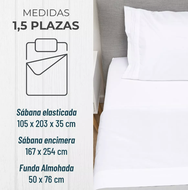 SABANA 1800 1,5 PLAZA ULTRA SUAVE + FUNDA BORDADA - 3