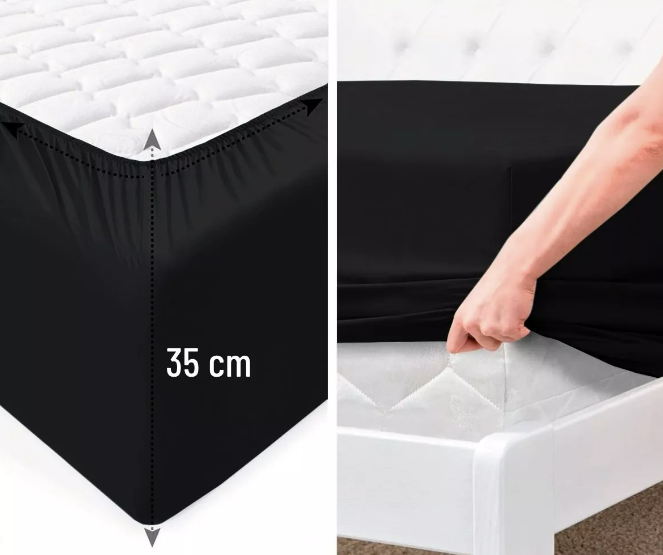 SABANA 1800 2 PLAZAS ULTRA SUAVE + FUNDA BORDADA. NEGRA - 4