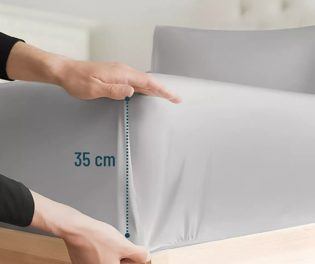 SABANA 1800 KING ULTRA SUAVE + FUNDA BORDADA. GRIS - 4