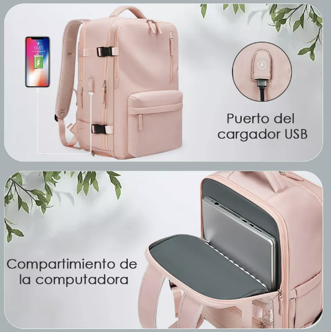 MOCHILA VIAJE NOTEBOOK GRANDE BOLSO IMPERMEABLE EXTENSIBLE - 2