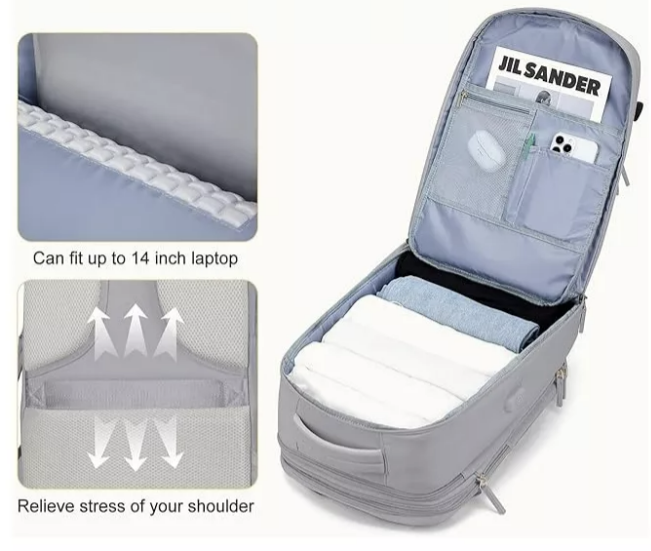 MOCHILA DE VIAJE IMPERMEABLE AVIÓN APROBADO CAPACIDAD DE 40L - 4
