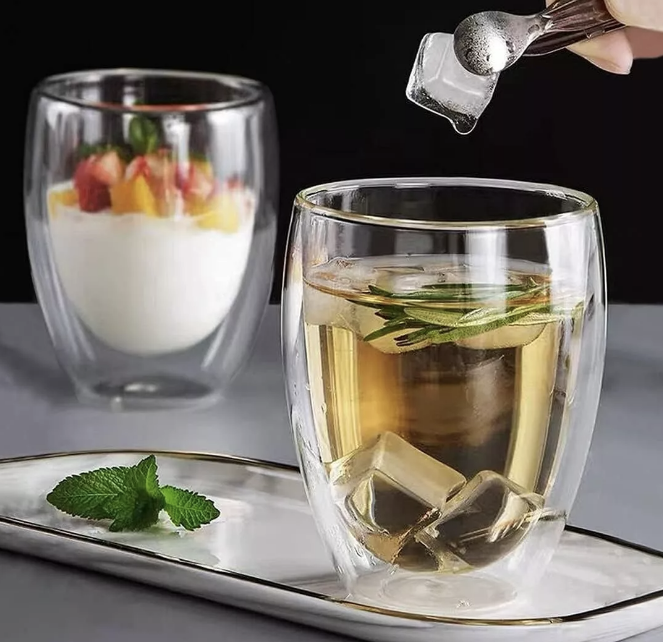 TAZA CAFE EXPRESSO 4 VASOS VIDRIO DOBLE PARED TÉRMICA 80 ML - 2