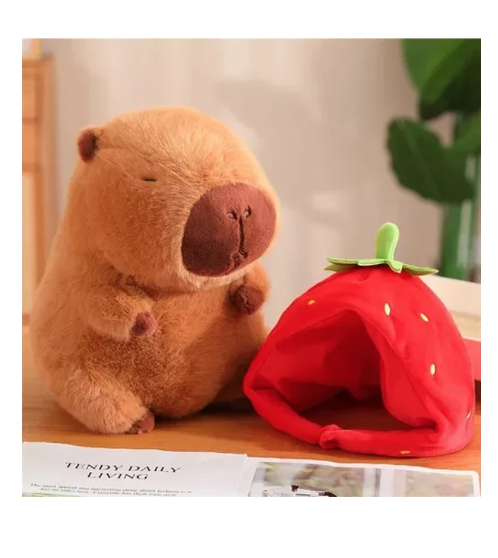 23 Cm Peluche Decorativo Capibara De Para Muñecas, De Color Strawberry - 5