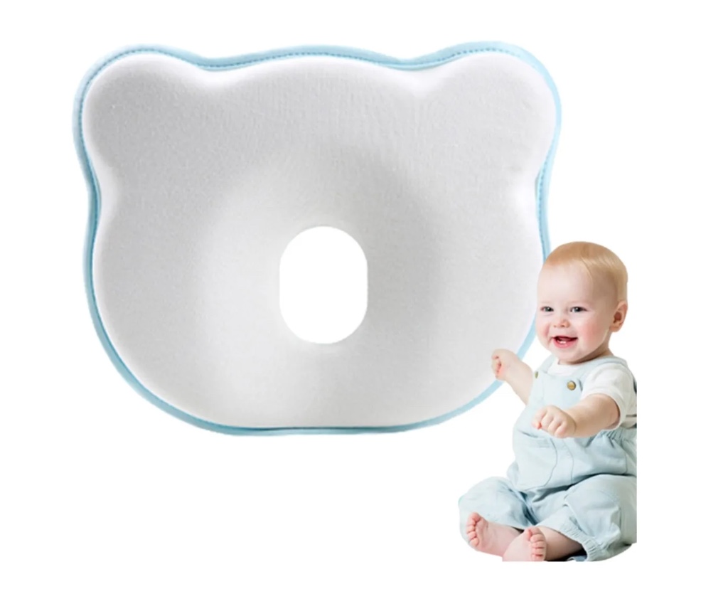 ALMOHADA COJÍN BEBÉ ANTI-PLAGIOCEFALIA CABEZA PLANA Y FUNDA - 1