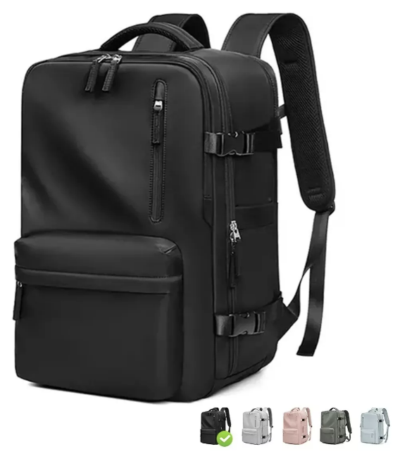 MOCHILA DE VIAJE IMPERMEABLE AVIÓN APROBADO CAPACIDAD DE 40L NEGRO - 1