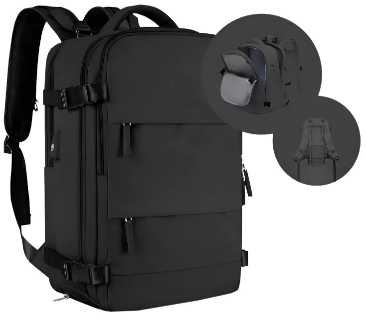 MOCHILA VIAJE EXPANDIBLE CON USB VIRAL PARA CABINA DE AVIÓN - 1
