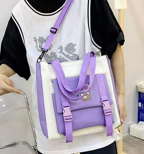 SET MOCHILA ESCOLAR 5 PIEZAS DE NIÑA CON LONCHERA+ESTUCHE - 3
