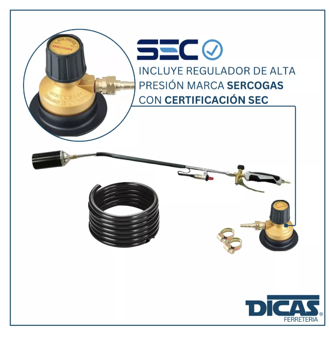 SOPLETE GAS LICUADO ALTA POTENCIA BOQUILLA TURBO - 3