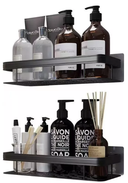 ORGANIZADOR DE DUCHA SET X2 REPISA BAÑO ADHESIVO - 1