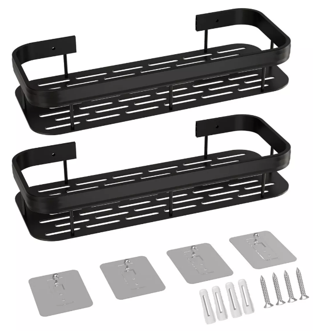 ORGANIZADOR DE DUCHA SET X2 REPISA BAÑO ADHESIVO - 3