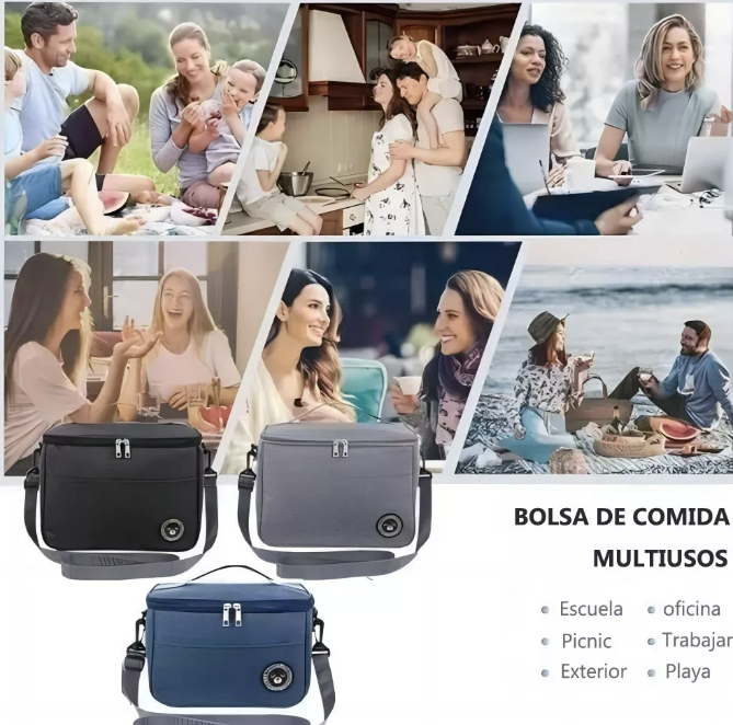 LONCHERA TÉRMICA PARA ALIMENTOS, FRÍO Y CALOR AZUL - 4