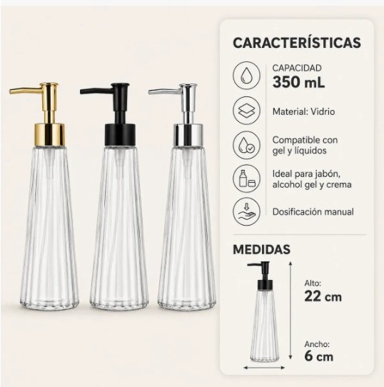 Dispensador Jabón Líquido Para Baño Pack 2 - 5