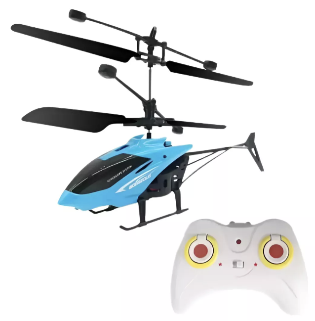 HELICÓPTERO RIQUI A CONTROL REMOTO RECARGABLE NIÑOS AZUL - 4