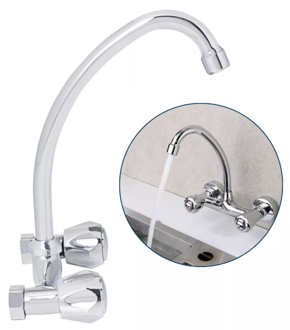 LLAVE RIQUI COMBINACION LAVAPLATOS AL MURO ACCESORIOS - 2
