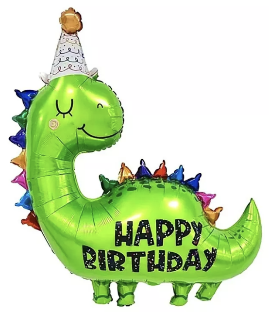 GLOBO PAPEL METÁLICO DINOSAURIO PEQUE COTILLÓN ACTIVARTE VERDE - 1