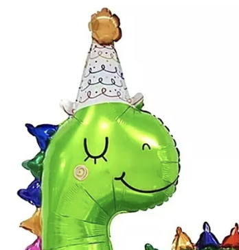 GLOBO PAPEL METÁLICO DINOSAURIO PEQUE COTILLÓN ACTIVARTE VERDE - 3