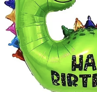 GLOBO PAPEL METÁLICO DINOSAURIO PEQUE COTILLÓN ACTIVARTE VERDE - 4