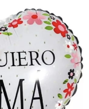 GLOBO RIQUI METÁLICO CORAZÓN TE QUIERO MAMÁ COTILLÓN ACTIVARTE BLANCO - 3