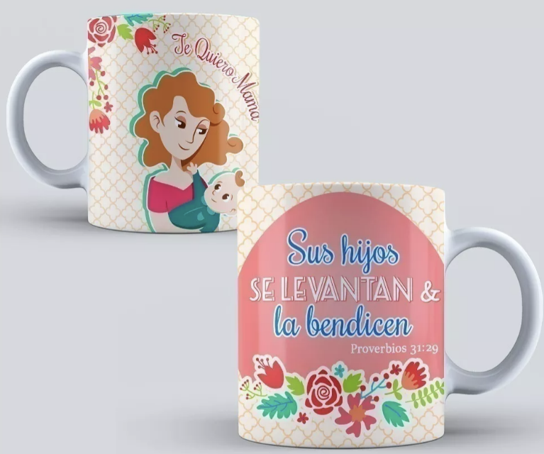 DISEÑOS PLANTILLAS PARA TAZAS DÍA DE LA MADRE SUBLIMACIÓN M1 - 3